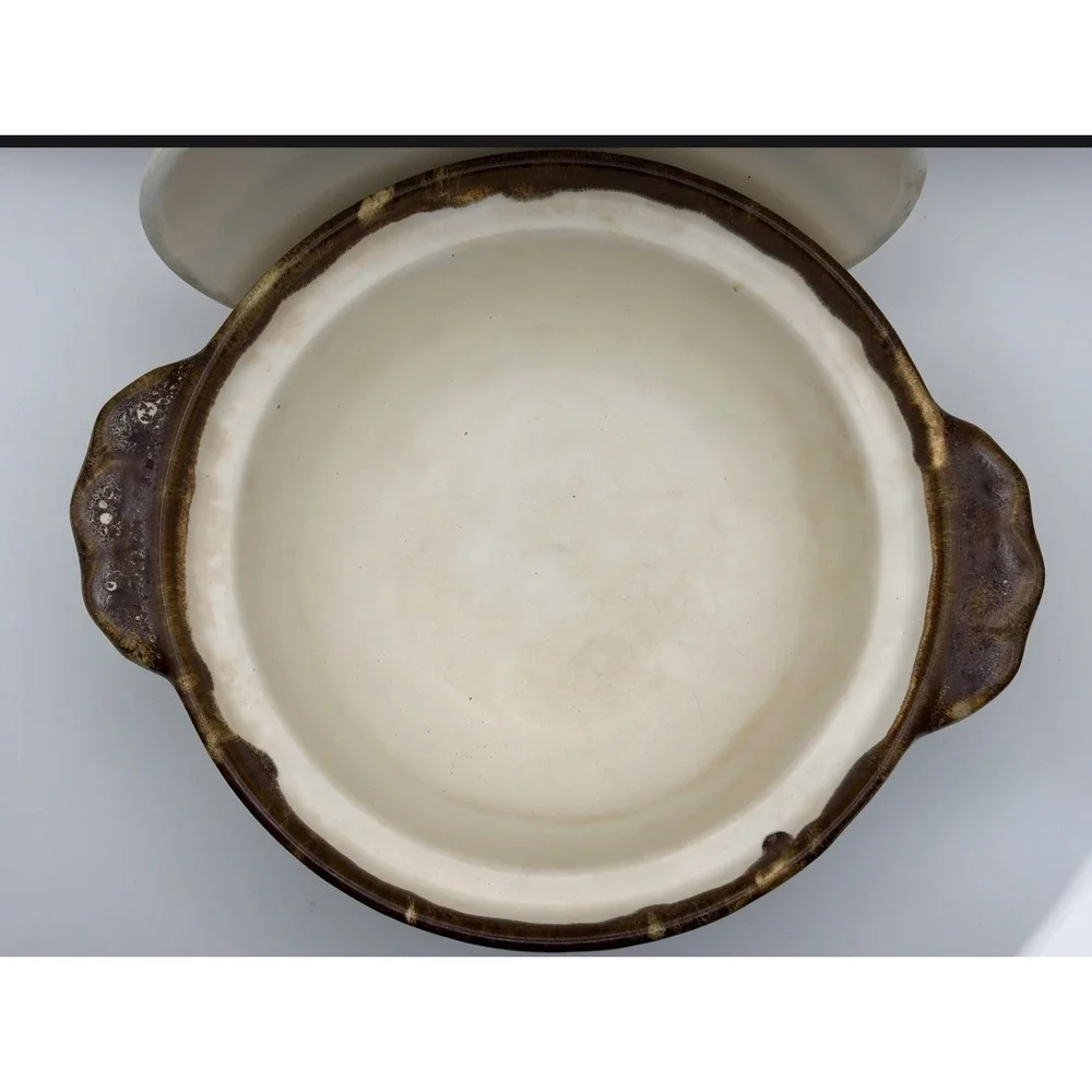 Vintage Japanese Donabe Clay Pot Floral Hand Painted Ceramic Lidded Casserole